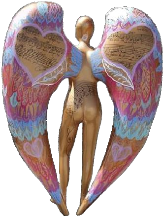Angel of Music, Interactive Artwork ©2001 Carol Worthey; Sculpture designed by Tony Sheets; Words & Music ©2001 Carol Worthey.