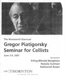 USC Piatigorsky Cello Seminar