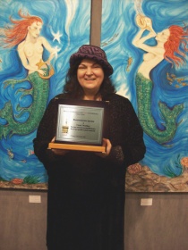 Carol Worthey with Biennale Award