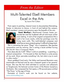 Carol Worthey article by editor Laura Foti Cohen
