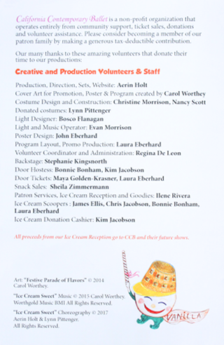 Ice Cream Sweet Ballet Program