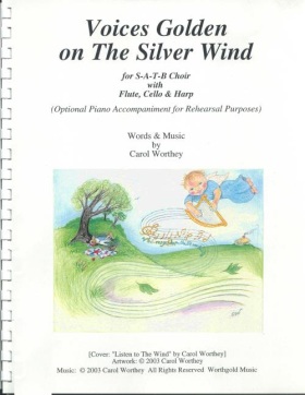 Voices Golden on the Silver Wind - SATB Choir w/ Flute/Cello/Harp